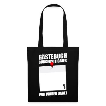 Gästebuch Bürgersteigbier Ortskontrollfahrt OKF - Stoffbeutel - Schwarz - Vorne