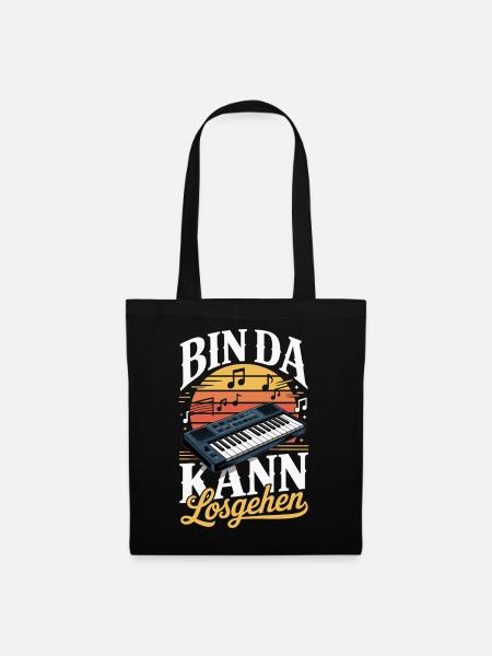 Bin Da Kann Losgehen Keyboarder Spruch - Stoffbeutel - Schwarz