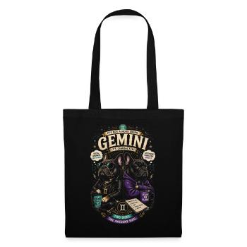 Gemini Chiens en Hoodie – Astrologie Gémeau - Sac en tissu - noir - Devant