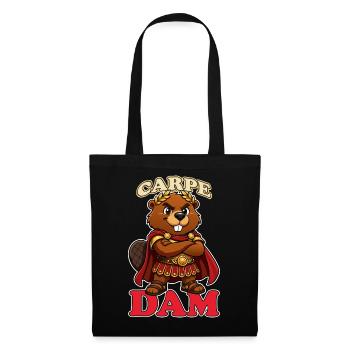 Carpe Dam Funny Roman Beaver Latin Pun History - Tote Bag - black - Front