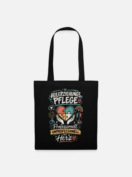  Heilerziehungspflege Herz - Stoffbeutel - Schwarz