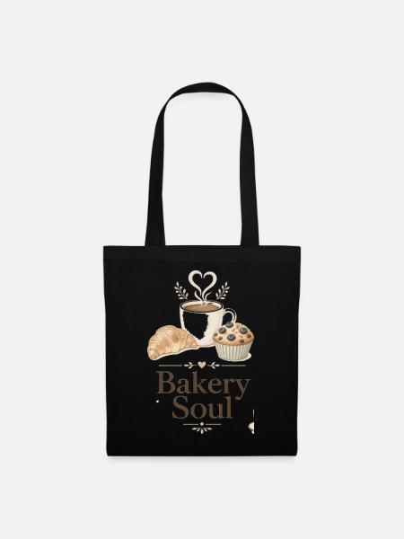 Bakery Soul Kaffee & Backkunst - Stoffbeutel - Schwarz