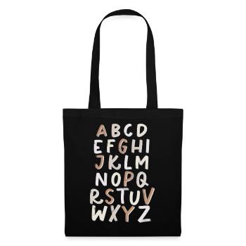 Alphabet Letters - Stoffbeutel - Schwarz - Vorne