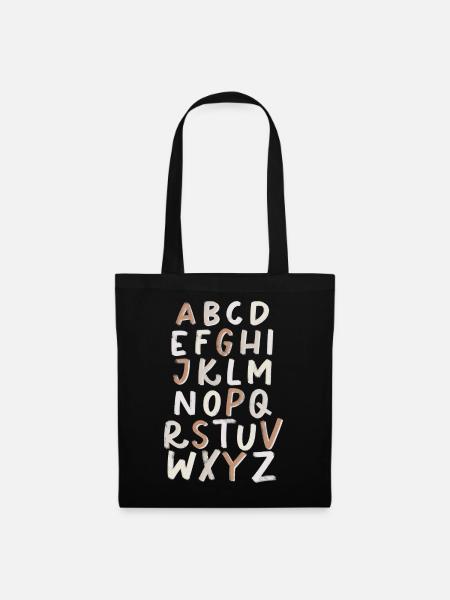 Alphabet Letters - Stoffbeutel - Schwarz