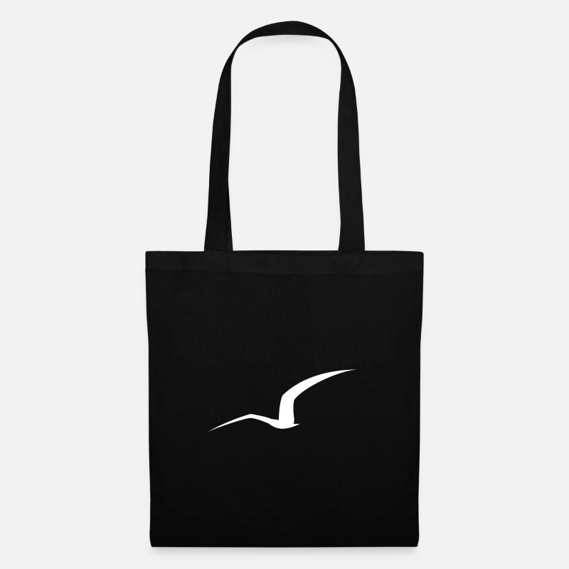 Möwe Silhouette - Stoffbeutel - Schwarz