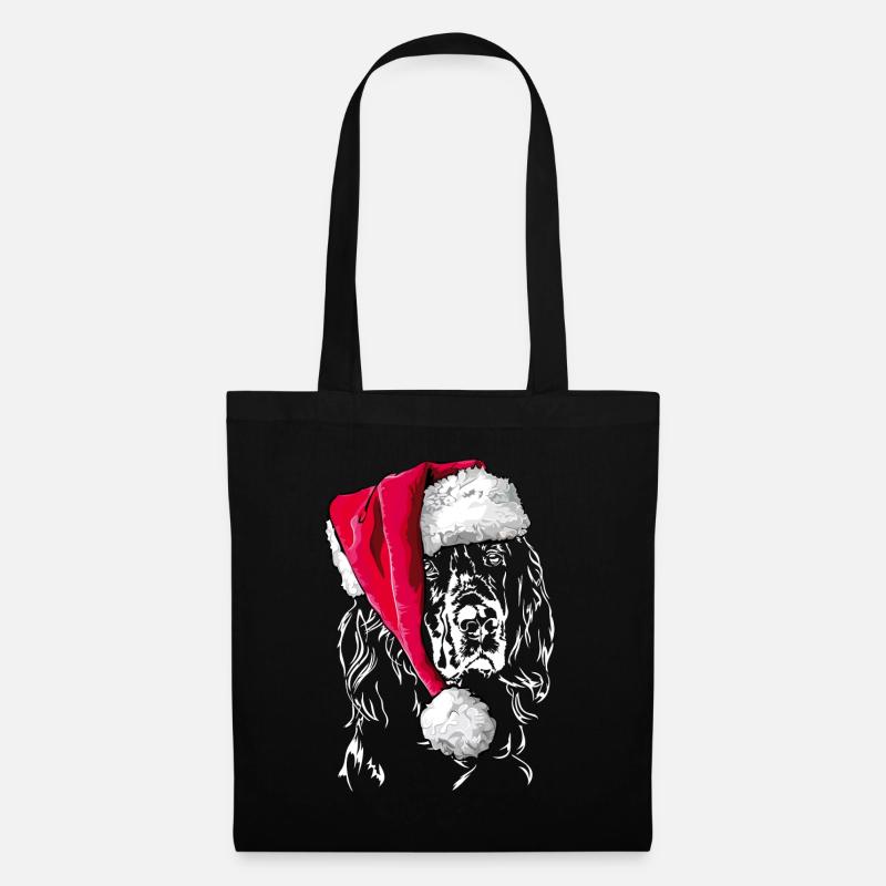 GORDON SETTER Weihnachten Mütze Wilsigns Geschenk - Stoffbeutel - Schwarz