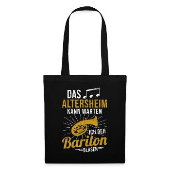 Baritonhorn Musiker Bariton Orchester Blasmusik - Stoffbeutel - Schwarz - Vorne