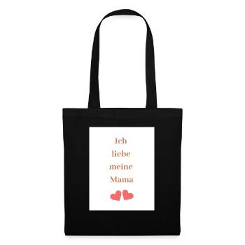 ich liebe meine Mama, - Stoffbeutel - Schwarz - Vorne