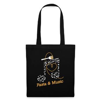 Pasta and Music Ironic Saying Spaghetti Italian - Tote Bag - black - Front