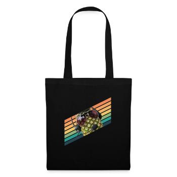 Ananas Pilot Flieger Vintage Sonnenbrille - Stoffbeutel - Schwarz - Vorne