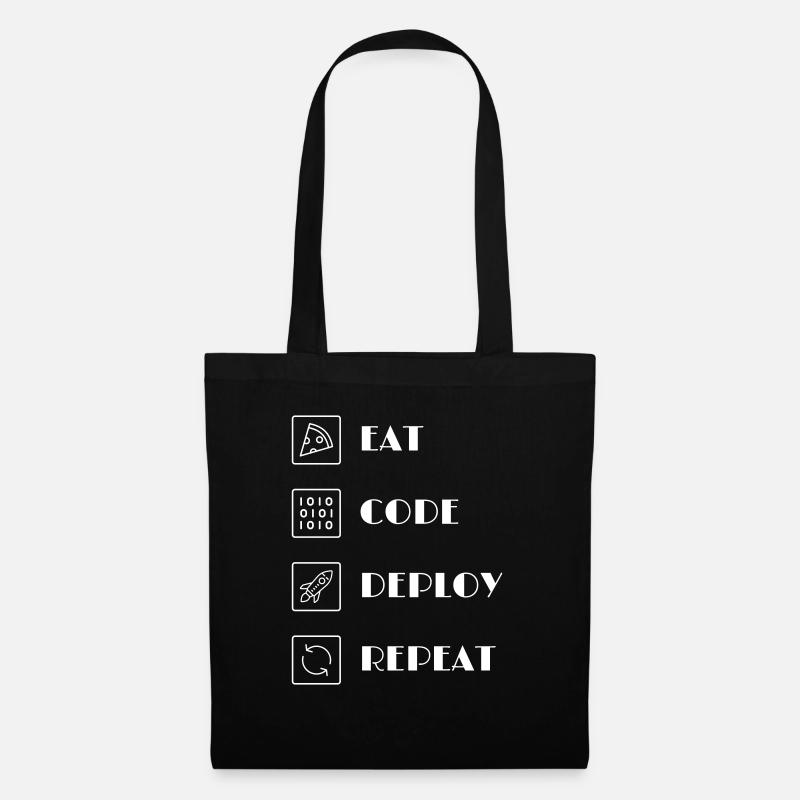 EAT - CODE - DEPLOY - REPEAT - Stoffbeutel - Schwarz