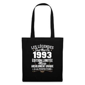 Cadeau d'anniversaire légendes sont nées en 1993 - Sac en tissu - noir - Devant