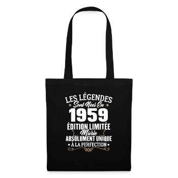 Cadeau d'anniversaire légendes sont nées en 1959 - Sac en tissu - noir - Devant