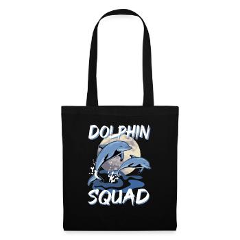 Cute Dolphin Squad Animaux marins Océan - Sac en tissu - noir - Devant