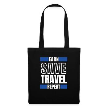 Earn save travel repeat - Tote Bag - black - Front