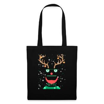 Ugly Christmas Rentier Design by vauART - Stoffbeutel - Schwarz - Vorne