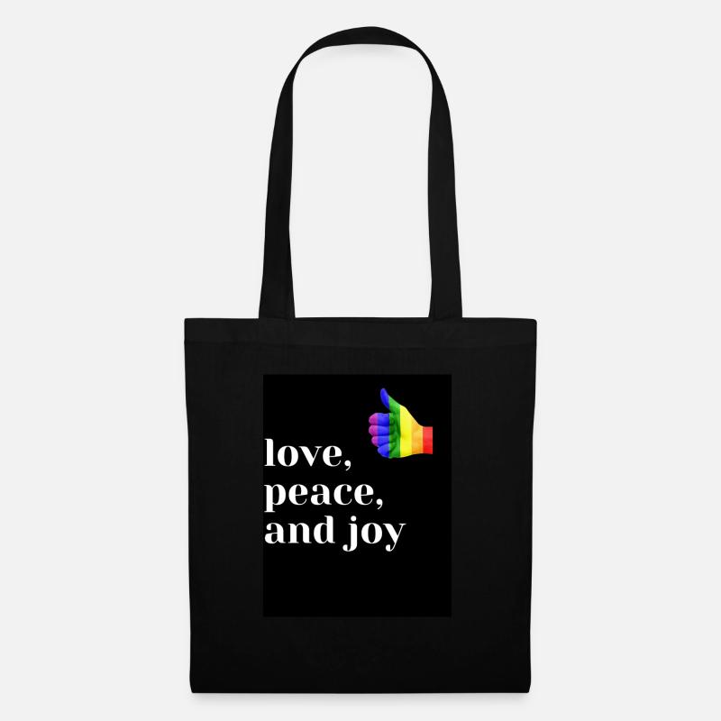 Love Peace and Joy - Stoffbeutel - Schwarz