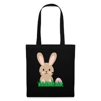 Hase - Stoffbeutel - Schwarz - Vorne