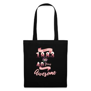 40 Birthday 1983 May flower woman flower - Tote Bag - black - Front
