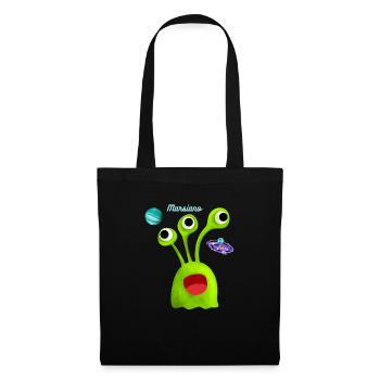 Grüner Marsiano T-shirt - Stoffbeutel - Schwarz - Vorne