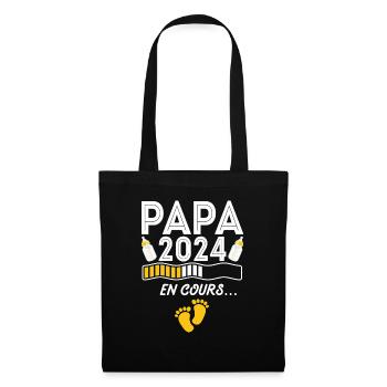 Nouveau Nouvelle Naissance Future Papa 2024 - Sac en tissu - noir - Devant