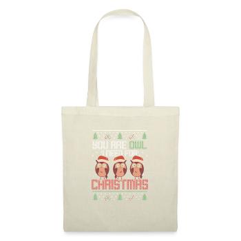 Owl Enthusiast You Are Owl I Need For Christmas - Stoffbeutel - Natur - Vorne