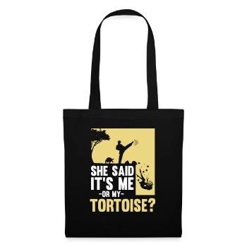 Tortue elle a dit que c’était moi ou ma tortue drôle de repti - Sac en tissu - noir - Devant