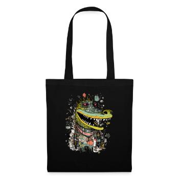 Fako l'alligator - Sac en tissu - noir - Devant