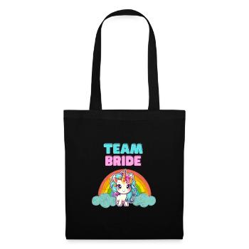 Conception de licorne « Team Bride » - Sac en tissu - noir - Devant