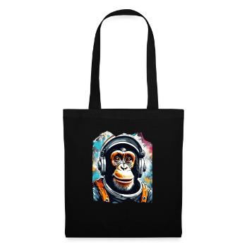 Astronaut chimp with headphones - Tote Bag - black - Front