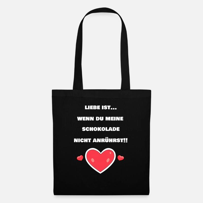 L’amour, c’est quand tu ne touches pas à mon chocolat - Sac en tissu - noir
