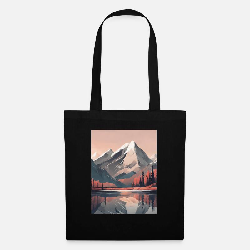 Berge - Stoffbeutel - Schwarz