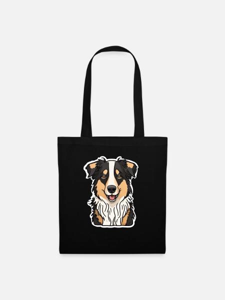 Australian Sheperd Schäferhund Aussi - Stoffbeutel - Schwarz