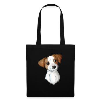 Jack Russell Pattern 2 2 - Stoffbeutel - Schwarz - Vorne