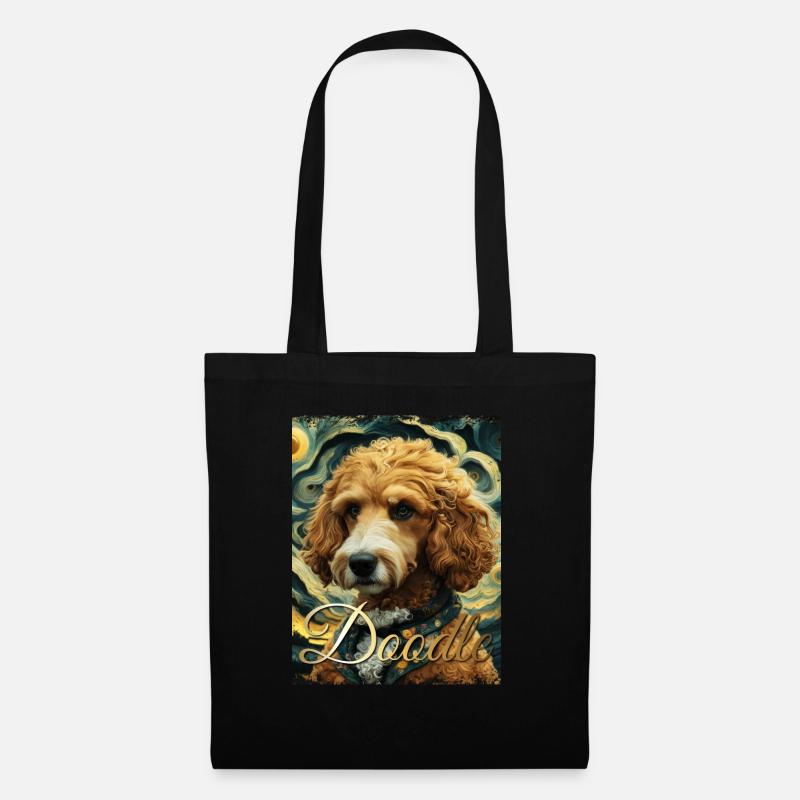 Doodle doré - Sac en tissu - noir