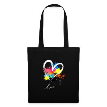 Discover: Vibrant Heart Design with Bold Colours - Tote Bag - black - Front