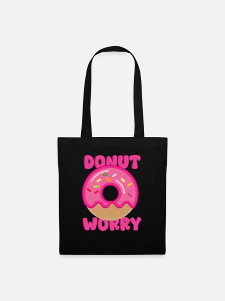 Donut-Sorge - Stoffbeutel - Schwarz