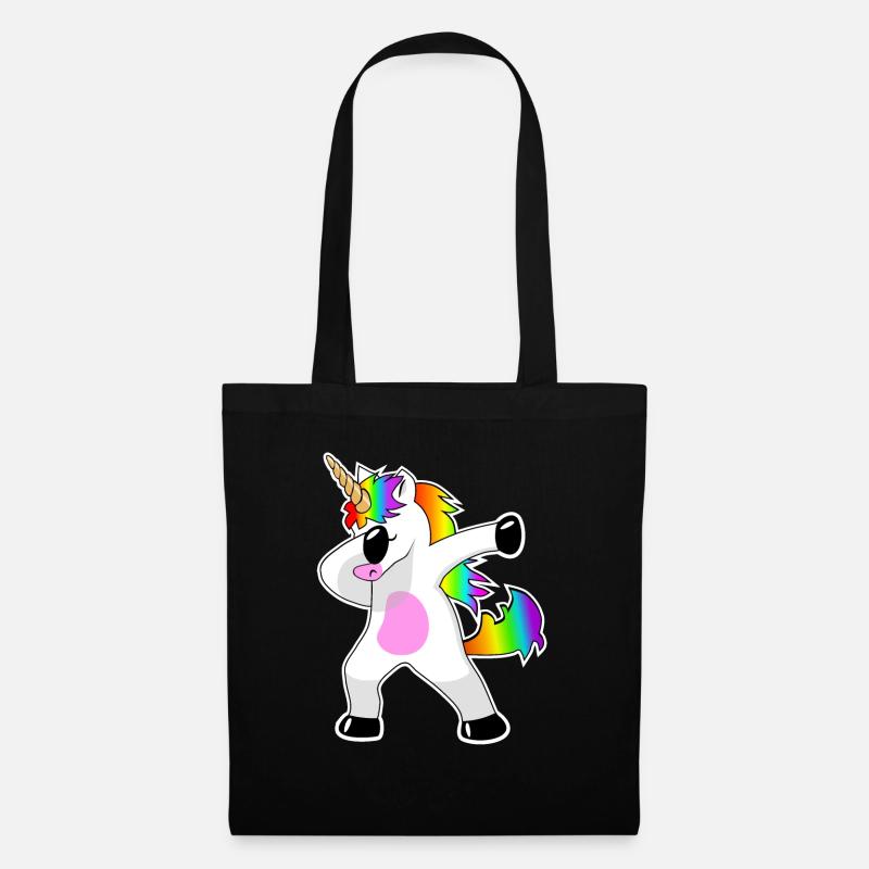 Dabbing Einhorn Dab Unicorn Geschenkidee - Stoffbeutel - Schwarz