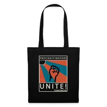 Procrastinators Unite Tomorrow Faul sein Geschenk - Stoffbeutel - Schwarz - Vorne