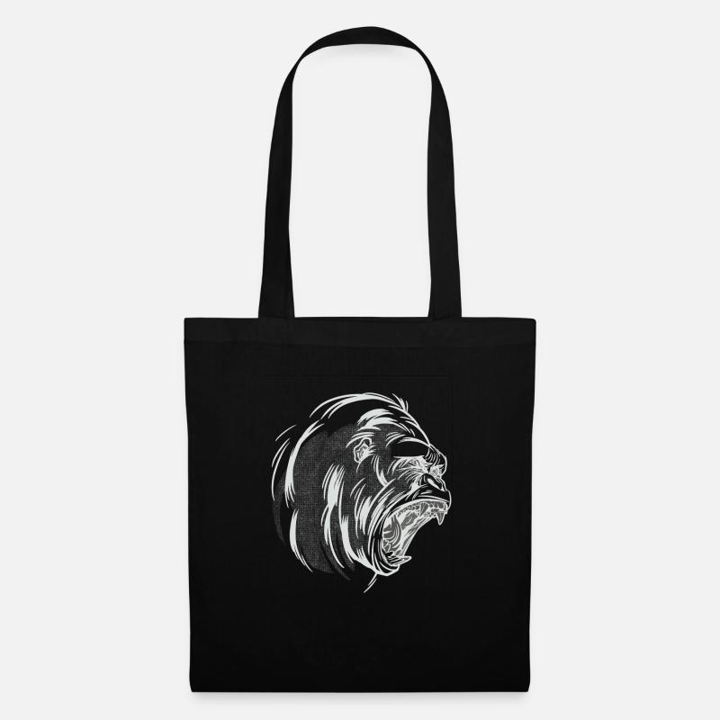 Gorilla Kopf Schrei - Stoffbeutel - Schwarz