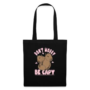 Capybara Don't Worry Be Capy Panama-Capybara - Tote Bag - black - Front