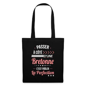 Bretonne - Frôler la perfection - Bretagne - Sac en tissu - noir - Devant