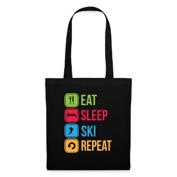 Manger sommeil Ski Répéter - Sac en tissu - noir - Devant