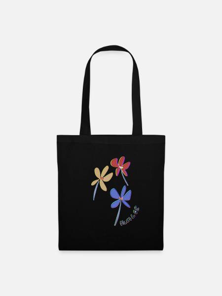 flowers - Stoffbeutel - Schwarz