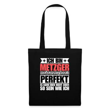 Perfekter Metzger - Stoffbeutel - Schwarz - Vorne