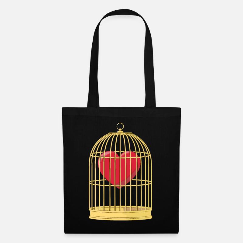 CAGED HEART - HERZ IM KÄFIG - Stoffbeutel - Schwarz