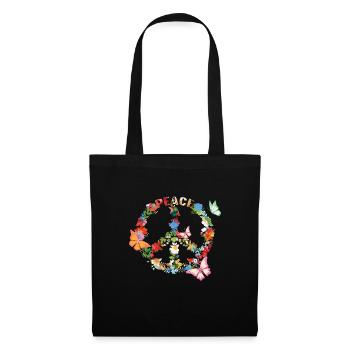 paix - Sac en tissu - noir - Devant