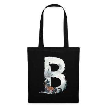 B – caractère décoratif – hiver - Sac en tissu - noir - Devant