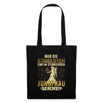 Sternzeichen Jungfrau Geburtstag Geschenk - Stoffbeutel - Schwarz - Vorne