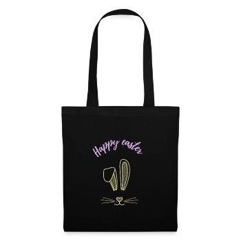 Oreilles de lapin de Pâques disant cadeau - Sac en tissu - noir - Devant